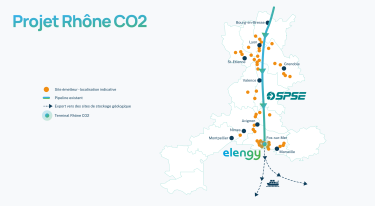 Carte du projet Rhône CO2